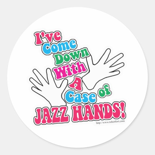 Jazz Hands! Ronde Sticker (Voorkant)