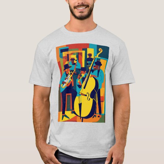 Jazz Harmony Canvas: Abstracte kunst T-shirt (Voorkant)
