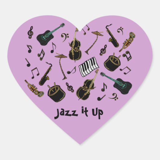 Jazz. Hart Sticker (Voorkant)