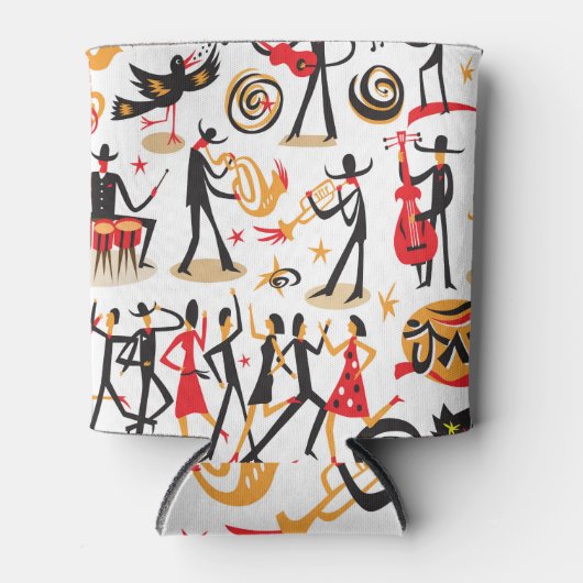 Jazz iconen set: witte achtergrond geïsoleerd blikjeskoeler (Voorkant)