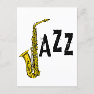 Jazz icoon met saxofoon briefkaart