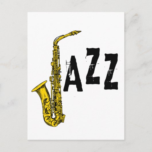 Jazz icoon met saxofoon briefkaart (Voorkant)