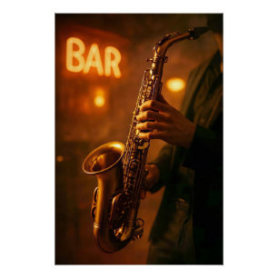 Jazz in Bar Lights Perfect Poster