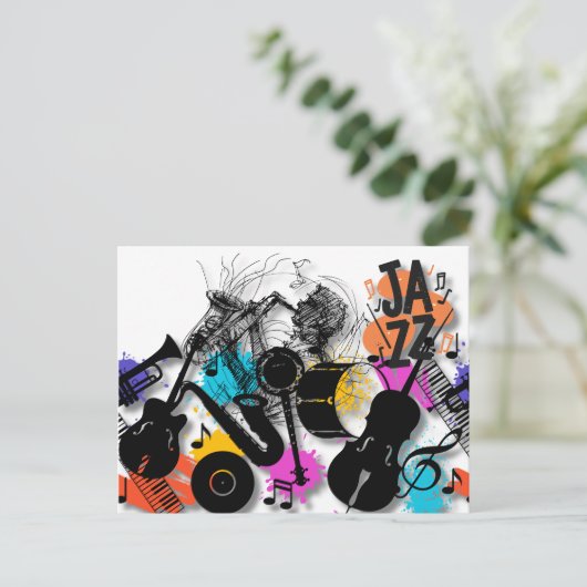Jazz in Motion Abstract Briefkaart (Staand voorkant)