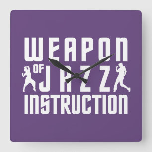 Jazz Instruction, aangepaste kleurenwandklok Vierkante Klok