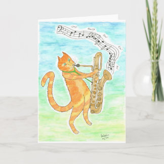 Jazz kattensaxofoon MungoGerry Mulligan eerbetoon Kaart