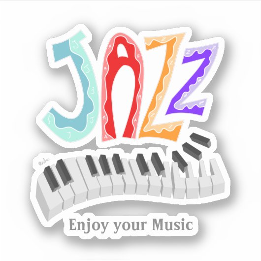 Jazz Lettering Sticker (Voorkant)
