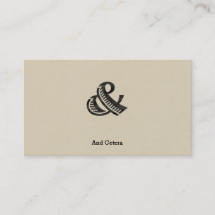 Jazz Letterpress Ampersand Black Visitekaartje