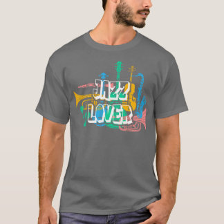 Jazz liefhebbers muziekinstrumenten t-shirt