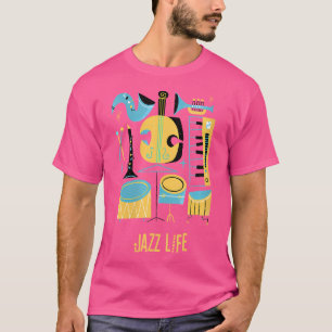 Jazz Life - jazzmuziek - Retro Mid-Century T-shirt