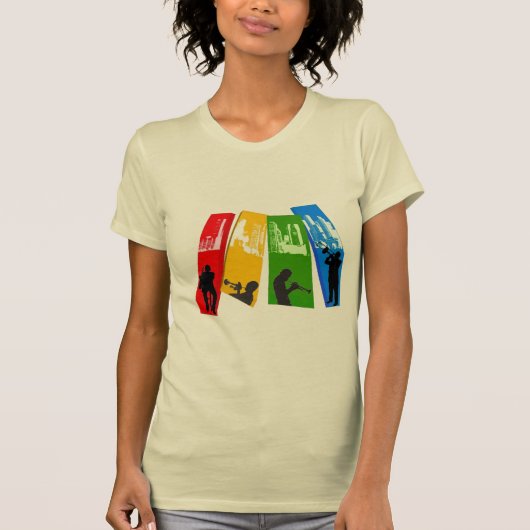 jazz-mannen spelen T-Shirt (Voorkant)