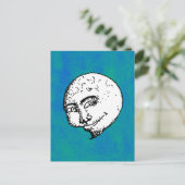 Jazz Moon sur carte postale bleu-vert (Debout devant)