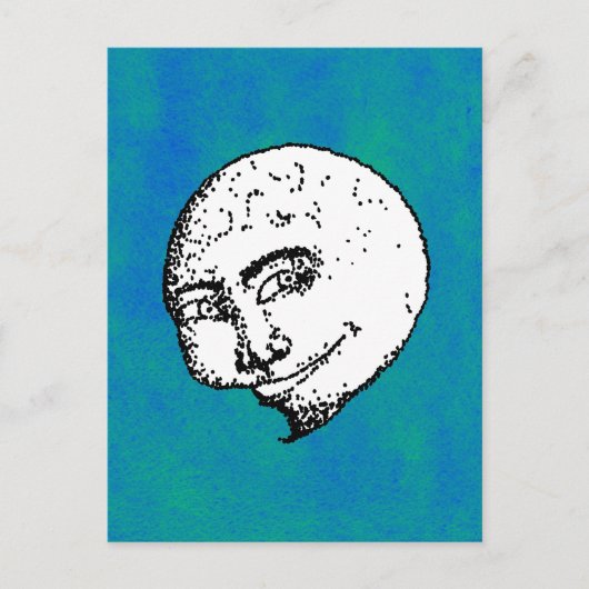 Jazz Moon sur carte postale bleu-vert (Devant)
