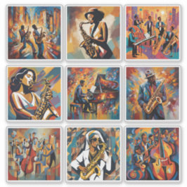 Jazz Music Art Sticker Collectie