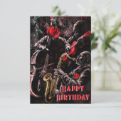 Jazz Music Band Musical Happy Birthday Kaart (Staand voorkant)