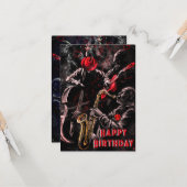 Jazz Music Band Musical Happy Birthday Kaart (Voorkant / Achterkant in situ)