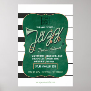 Jazz Music Festival voegt logo Chalkboard Uitnodig Poster