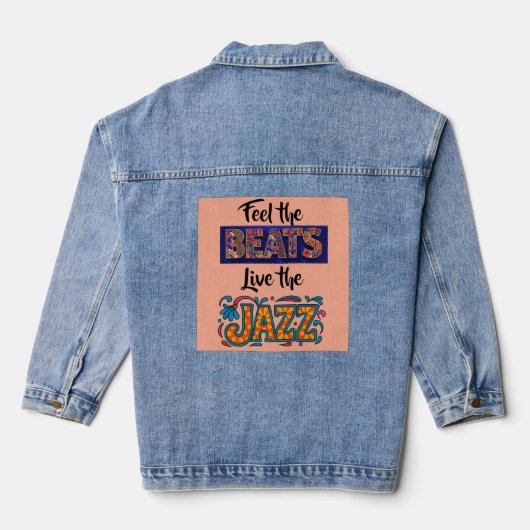 Jazz music lover denim jacket (Achterkant)