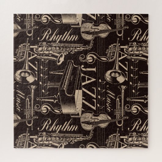 Jazz Music Pattern Legpuzzel (Horizontaal)