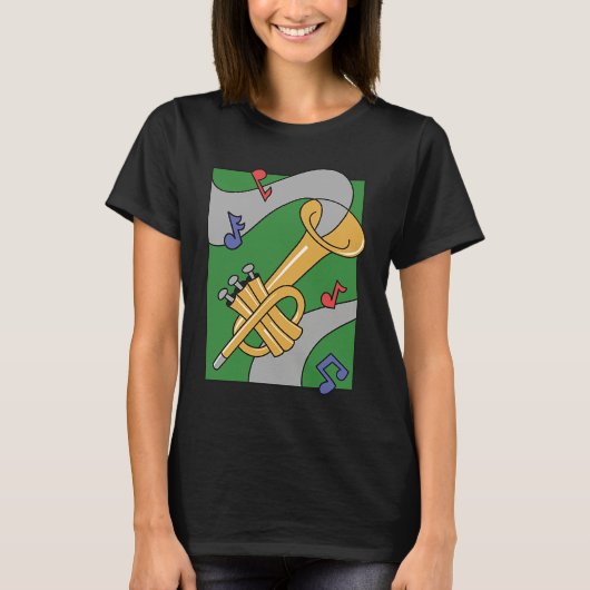 jazz music saxophone instrument notes t-shirt (Voorkant)