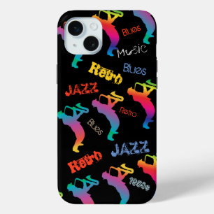 Jazz Musici Retro Music Blues  Saxofoon iPhone 15 Mini Hoesje