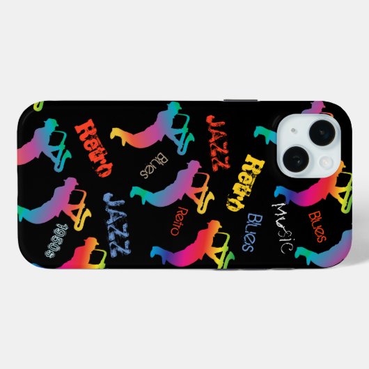 Jazz Musici Retro Music Blues  Saxofoon Case-Mate iPhone Case (Achterkant (horizontaal))