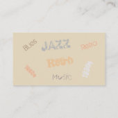 Jazz Musici Retro Muziek Blues Party Visitekaartje (Achterkant)