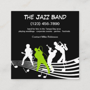 Jazz Musician Band for Hire Vierkante Visitekaartje