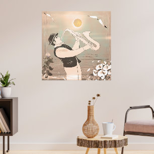 Jazz Musicians Retro Music Blues  ART Paint Poster