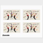 Jazz Musicians Retro Music Blues  ART Paint Rechthoekige Sticker (Vel)