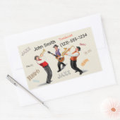 Jazz Musicians Retro Music Blues  ART Paint Rechthoekige Sticker (Envelop)