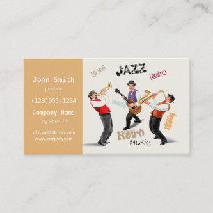 Jazz Musicians Retro Music Blues Party Visitekaartje