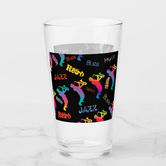 Jazz Musicians Retro Music POP ART Glas (Voorkant)