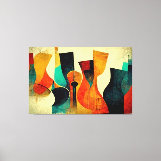 Jazz muziek, Abstract, New Orleans, Modern, Jazz Canvas Afdruk (Voorkant)