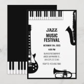 Jazz muziekinstrumentenfestival kaart (Voorkant / Achterkant)