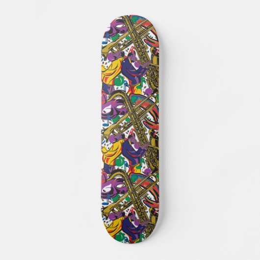 Jazz - New Orleans Mardis Gras Skateboard (Voorkant)