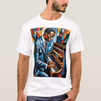 Jazz Pianist Abstract Musician Artistic Style T-sh T-shirt