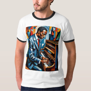 Jazz Pianist Abstrait Art Tribute T-Shirt