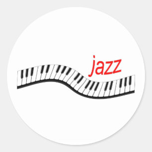 Jazz Piano Ronde Sticker