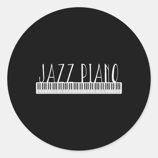 Jazz Piano Ronde Sticker (Voorkant)