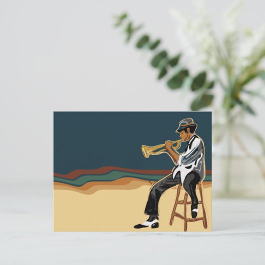 Jazz Player Briefkaart (Staand voorkant)