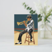 Jazz Player Post Card Briefkaart (Staand voorkant)