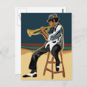Jazz Player Post Card Briefkaart (Voorkant / Achterkant)