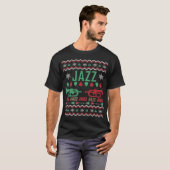Jazz Player Ugly KerstSweater T-shirt (Voorkant volledig)