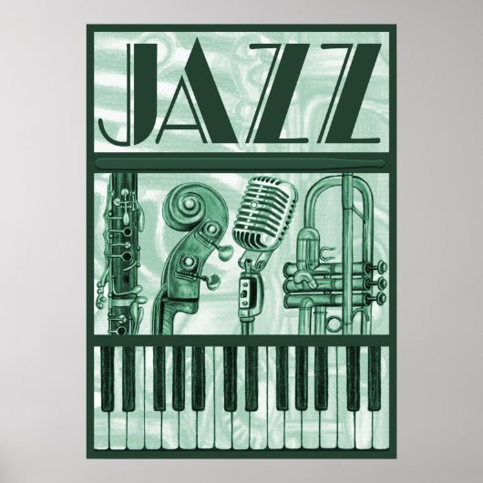 Jazz Poster Green (Voorkant)