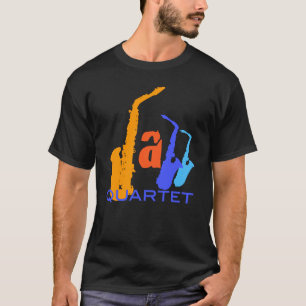 Jazz Quartet Saxophones Letters T-shirt