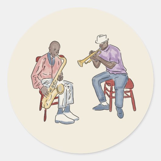 Jazz Ronde Sticker (Voorkant)