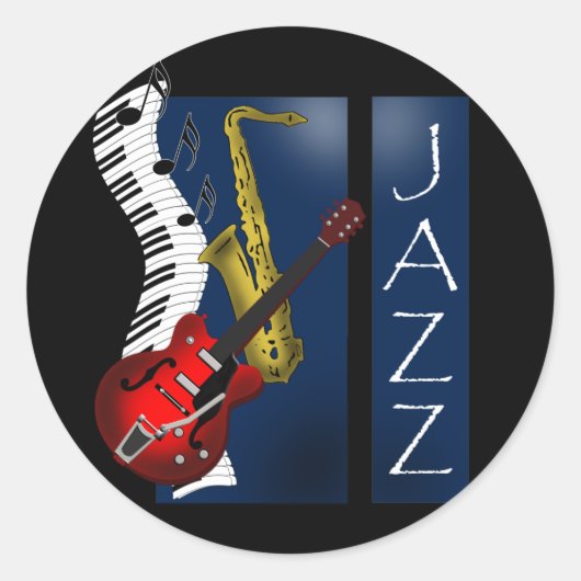 Jazz Ronde Sticker (Voorkant)