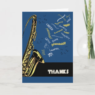 Jazz saxofoon bedankkaart