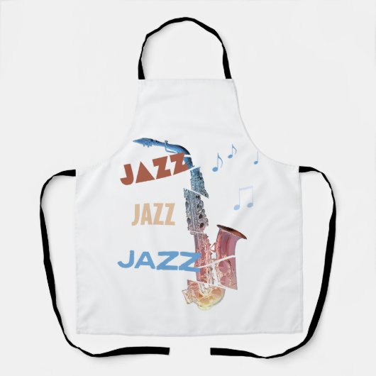Jazz Saxofoon Moderne Kunst Schort (Voorkant)
